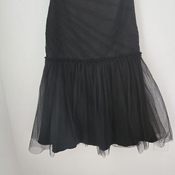 Max and Cleo One Shoulder Tulle Chiffon Mermaid Dress - Picture 2 of 5